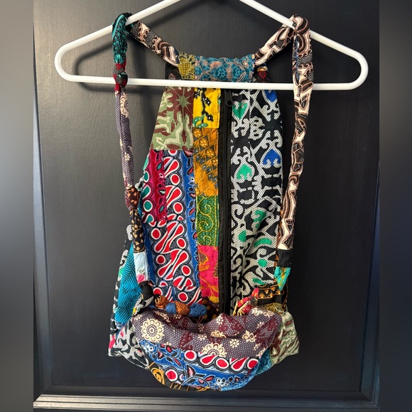 Handmade ColorfulPatchwork Sling Backpack - Picture 4 of 6